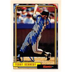 572235 San Francisco Giants Terry Kennedy Autographed Baseball Card - 1992 Topps No.253