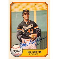 572237 San Francisco Giants Tom Griffin Autographed Baseball Card - 1981 Fleer No.456