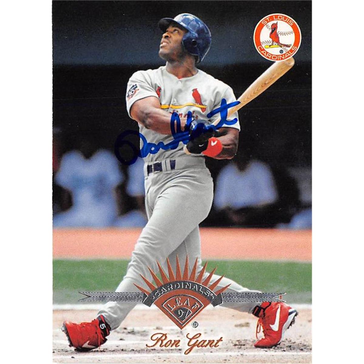572331 St Louis Cardinals Ron Gant Autographed Baseball Card - 1997 Leaf No.226