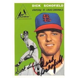 572343 St Louis Cardinals Dick Schofield Autographed Baseball Card - 1994 Topps Archives 1954 No.191 Gold
