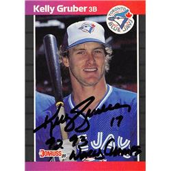 570482 Toronto Blue Jays, SC Kelly Gruber Autographed Baseball Card - 1989 Donruss No.113