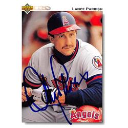 570488 California Angels, SC Lance Parrish Autographed Baseball Card - 1992 Upper Deck No.431