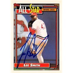 570544 St. Louis Cardinals, SC Lee Smith Autographed Baseball Card - 1992 Topps No.396