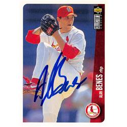 570554 St. Louis Cardinals, SC Alan Benes Autographed Baseball Card - 1996 Upper Deck No.695