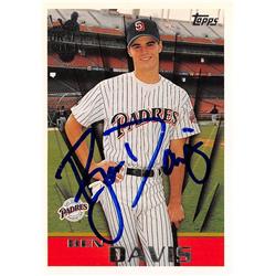 570816 San Diego Padres, SC Ben Davis Autographed Baseball Card - 1996 Topps Draft Pick No.16 -  Autograph Warehouse