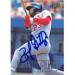 570865 St. Louis Cardinals, SC Bernard Gilkey Autographed Baseball Card - 1996 Fleer Ultra No.273