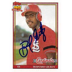 570870 St. Louis Cardinals, SC Bernard Gilkey Autographed Baseball Card - 1991 Topps No.126