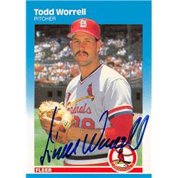 570873 St. Louis Cardinals, SC Todd Worrell Autographed Baseball Card - 1987 Fleer No.312