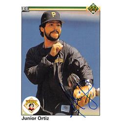571153 Pittsburgh Pirates Junior Ortiz Autographed Baseball Card - 1990 Upper Deck No.389