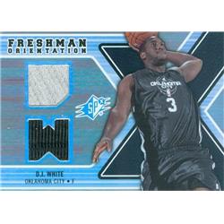 571634 Oklahoma City Thunder D.J. White Player Worn Jersey Patch Basketball Card - 2008 Upper Deck Freshman Orientation Rookie No.FODW