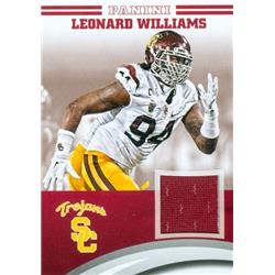 USC Trojans Leonard Williams Player Worn Jersey Patch Football Card - 2015 Panini Team Collection No.LW-USC