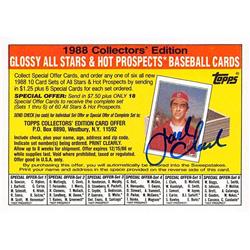 572309 St Louis Cardinals Jack Clark Autographed Baseball Card - 1988 Topps Send In No.SI1