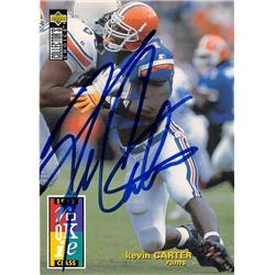 572760 University of Florida Gators Drafted St Louis Rams Kevin Carter Autographed Football Card - 1995 Upper Deck No.6 Rookie