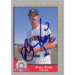 587006 Bruce Kison Autographed Baseball Card - 1990 Pacific Senior League - No.136 Daytona Beach Explorers
