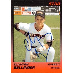 587152 Clay Bellinger Autographed Baseball Card - Everett Giants 1989 Star - No.2 Minor League