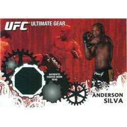 587466 Anderson Silva Fighter Worn Gear Patch Trading Card - UFC, Ultimate Fighting Championship 2010 Topps - No.UGAS