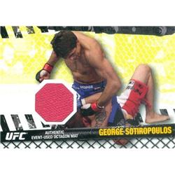 587493 George Sotiropoulos Event Used Octagon Mat Patch Trading Card - UFC, Ultimate Fighting Championship 2010 Topps - No.FMGS