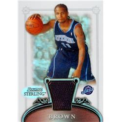587586 Dee Brown Player Worn Jersey Patch Basketball Card - Utah Jazz 2007 Bowman Sterling Refractor - No.67 LE 54-199