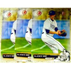 597891 MacKenzie Gore Baseball Card - Rookie Prospect Lot of 3 2017 Topps Bowman - No.BD25 San Diego Padres
