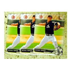 597915 Michael Kopech Baseball Card - Rookie Prospect Lot of 3 2017 Topps Bowman - No.BD34 Chicago White Sox