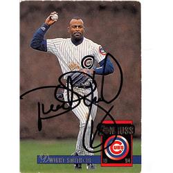 598366 Dwight Smith Autographed Baseball Card - Chicago Cubs 1994 Donruss - No.570 Poor Condition
