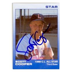 156997 Scott Cooper Autographed Baseball Card - Boston Red Sox Lynchburg Red Sox 1988 Star - No.5