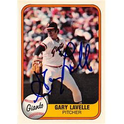 189566 Gary Lavelle Autographed Baseball Card - San Francisco Giants, FT 1981 Fleer - No.448
