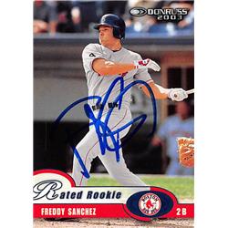 189569 Freddy Sanchez Autographed Baseball Card - Boston Red Sox, FT 2003 Donruss Rated Rookie - No.25