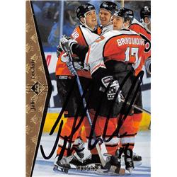 John LeClair autographed Hockey Card (Philadelphia Flyers, SC) 1994 Upper Deck SP #85 - Hockey Slabbed Autographed Cards