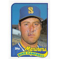 621336 Mike Campbell Autographed Baseball Card - Seattle Mariners, 67 1989 Topps - No.143