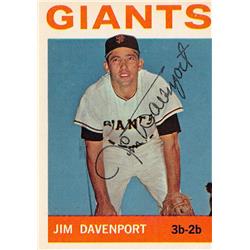 621407 Jim Davenport Autographed Baseball Card - San Francisco Giants 67 1964 Topps - No.82 Ballpoint