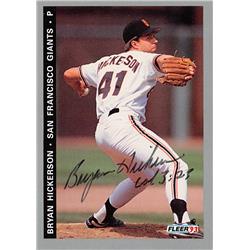 621423 Bryan Hickerson Autographed Baseball Card - San Francisco Giants, 67 1993 Fleer - No.530 Ballpoint