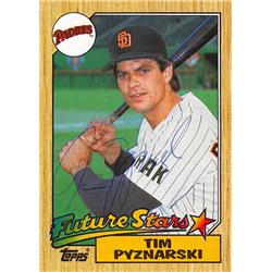 621426 Tim Pyznarski Autographed Baseball Card - San Diego Padres, 67 1987 Topps Future Stars - No.429 Ballpoint