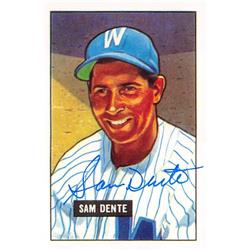 621505 Sam Dente Autographed Baseball Card - Washington Senators, 67 1951 Bowman - No.133 1986 CCC Reprint Series -  Autograph Warehouse