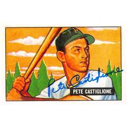 621521 Pete Castiglione Autographed Baseball Card - Pittsburgh Pirates, 67 1951 Bowman - No.17 1986 CCC Reprint Series -  Autograph Warehouse