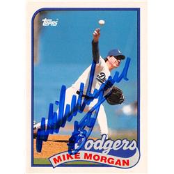 621705 Mike Morgan Autographed Baseball Card - Los Angeles Dodgers 1989 Topps Traded - No.84T
