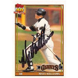 621767 Matt Williams Autographed Baseball Card - San Francisco Giants 1991 Topps - No.190