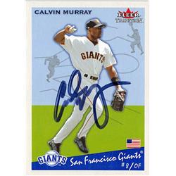 621777 Calvin Murray Autographed Baseball Card - San Francisco Giants 2002 Fleer Tradition - No.106