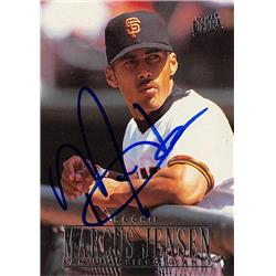 621812 Marcus Jensen Autographed Baseball Card - San Francisco Giants 1996 Fleer Ultra Rookie - No.569
