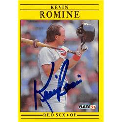 621848 Kevin Romine Autographed Baseball Card - Boston Red Sox 1991 Fleer - No.113