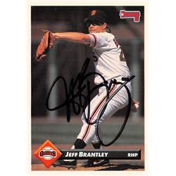 626316 Jeff Brantley Autographed Baseball Card - San Francisco Giants 1993 Donruss - No.100