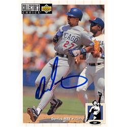 626442 Derrick May Autographed Baseball Card - Chicago Cubs 1994 Upper Deck - No.193