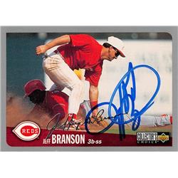 626490 Jeff Branson Autographed Baseball Card - Cincinnati Reds 1996 Upper Deck Silver Signature Edition - No.516