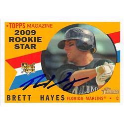 626493 Brett Hayes Autographed Baseball Card - Florida Marlins 2009 Topps Heritage Rookie Star - No.531