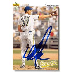 Dan Plesac Autographed Baseball Card - Milwaukee Brewers 1992 Upper Deck - No.550