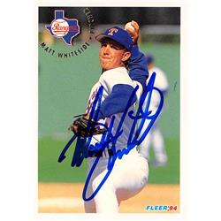 626517 Matt Whiteside Autographed Baseball Card - Texas Rangers 1994 Fleer - No.323