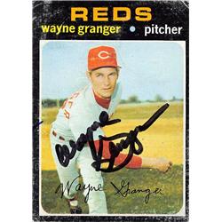 626584 Wayne Granger Autographed Baseball Card - Cincinnati Reds 1971 Topps - No.379 sharpie