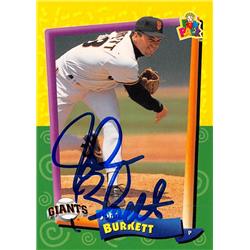 626632 John Burkett Autographed Baseball Card - San Francisco Giants 1994 Upper Deck Fun Pack - No.82
