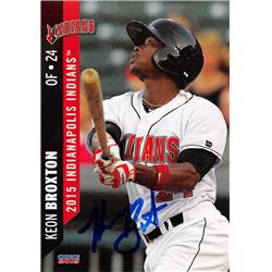 626802 Keon Broxton Autographed Baseball Card - Indianapolis Indians, Pittsburgh Pirates 2015 Choice - No.24