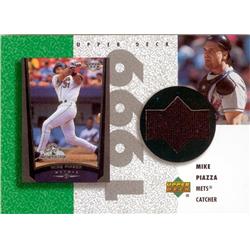 626988 Mike Piazza Baseball Card - Player Worn Jersey Patch New York Mets 2002 Upper Deck - No.RMP